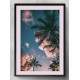 Quadro Decorativo Coqueiros e Nuvens Rosas