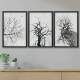 Kit 3 Quadros Decorativos Abstrato Natureza Morta Preto e Branco