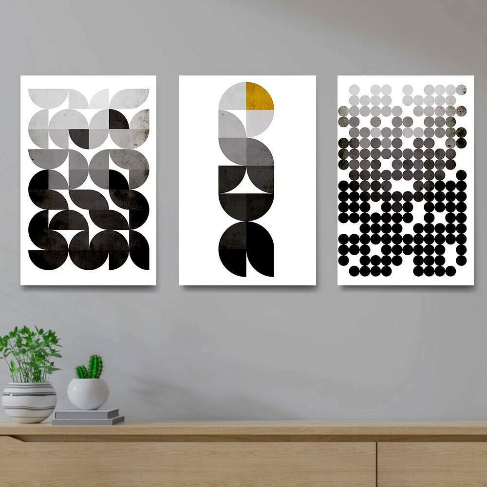 Kit Quadros Decorativos Abstrato Geom�trico C�rculos