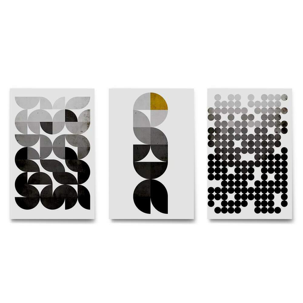 Kit Quadros Decorativos Abstrato Geom�trico C�rculos