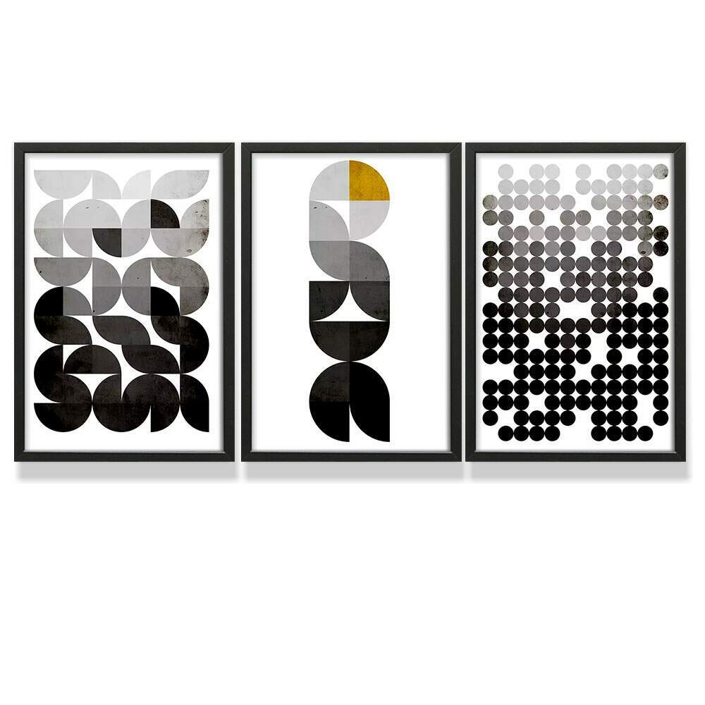 Kit Quadros Decorativos Abstrato Geom�trico C�rculos