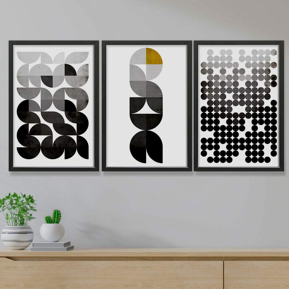 Kit Quadros Decorativos Abstrato Geomtrico Crculos