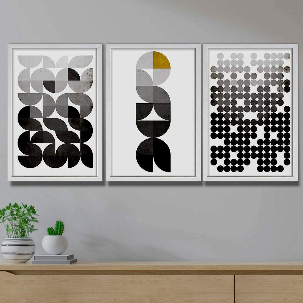 Kit Quadros Decorativos Abstrato Geom�trico C�rculos