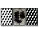 Kit 3 Quadros Decorativos Abstrato Geom�trico Cubos e Pol�gono Preto e Cinza