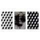 Kit 3 Quadros Decorativos Abstrato Geom�trico Cubos e Pol�gono Preto e Cinza