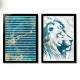 Kit 2 Quadros Decorativos Abstrato M�rmore Le�o Azul