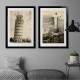 Kit 2 Quadros Decorativos Torre de Pisa e Cristo Redentor