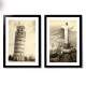 Kit 2 Quadros Decorativos Torre de Pisa e Cristo Redentor
