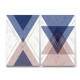 Kit Quadros Decorativos Abstrato Tri�ngulos M�rmore Lil�s com Dourado