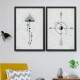 Kit Quadros Decorativos Abstrato Geom�trico Coordenadas Minimalista