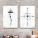 Kit Quadros Decorativos Abstrato Geom�trico Coordenadas Minimalista