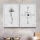 Kit Quadros Decorativos Abstrato Geom�trico Coordenadas Minimalista