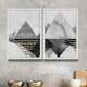 Kit 2 Quadros Decorativos Abstrato M�rmore Pir�mides Tons de Cinza