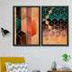 Kit 2 Quadros Decorativos Abstrato Geom�trico Torres de Cubo Chevron