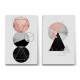 Kit 2 Quadros Decorativos Abstrato M�rmore Tri�ngulos e C�rculos Rose