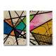 Kit 2 Quadros Decorativos Abstrato Pintura Abstrata Colorida