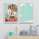 Kit 2 Quadros Decorativos Raposinha Be Happy My Baby