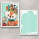 Kit 2 Quadros Decorativos Raposinha Be Happy My Baby