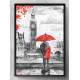 Quadro Decorativo Casal Preto e Branco com Vermelho em Londres