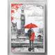 Quadro Decorativo Casal Preto e Branco com Vermelho em Londres