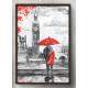 Quadro Decorativo Casal Preto e Branco com Vermelho em Londres