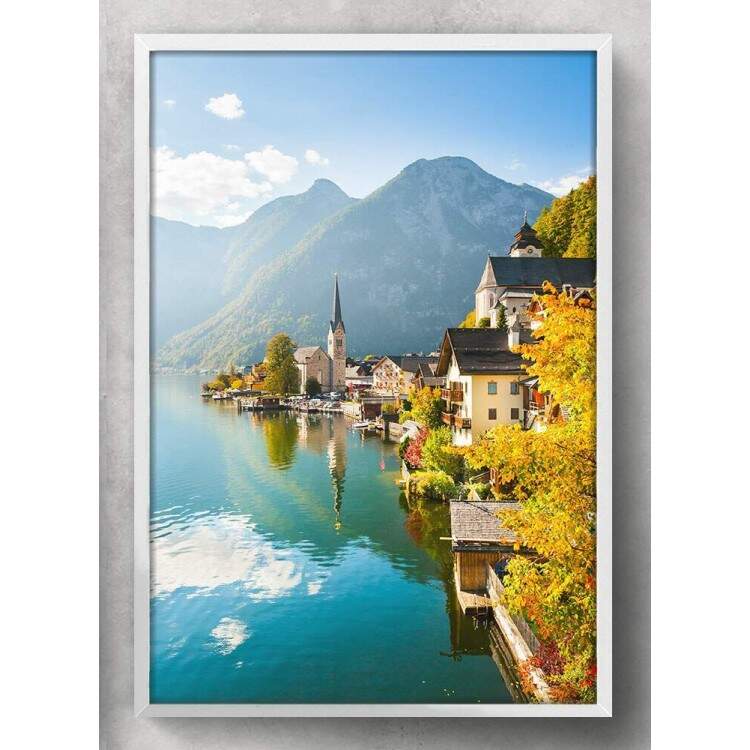 Quadro Decorativo Hallstatt Aldeia na ustria