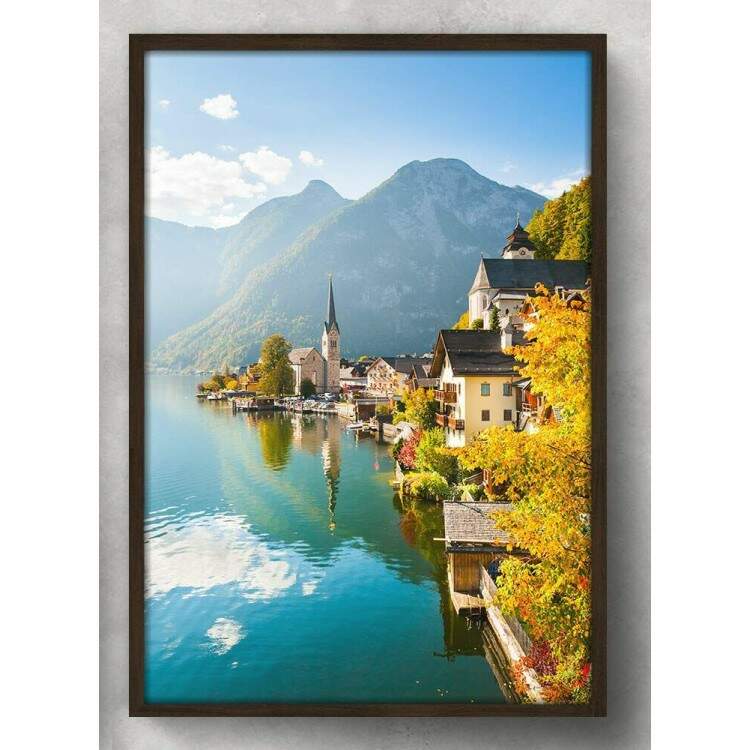 Quadro Decorativo Hallstatt Aldeia na ustria