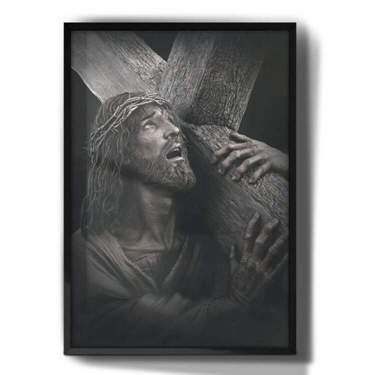 Quadro Decorativo Jesus Cristo Carregando a Cruz