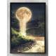 Quadro Decorativo Lua Cheia Cachoeira
