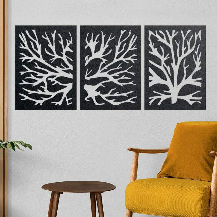 Quadro Decorativo Vazado Abstrato rvore Oriental
