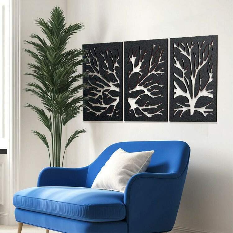 Quadro Decorativo Vazado Abstrato rvore Oriental