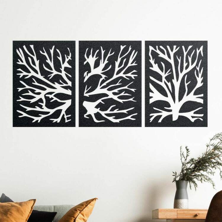 Quadro Decorativo Vazado Abstrato rvore Oriental