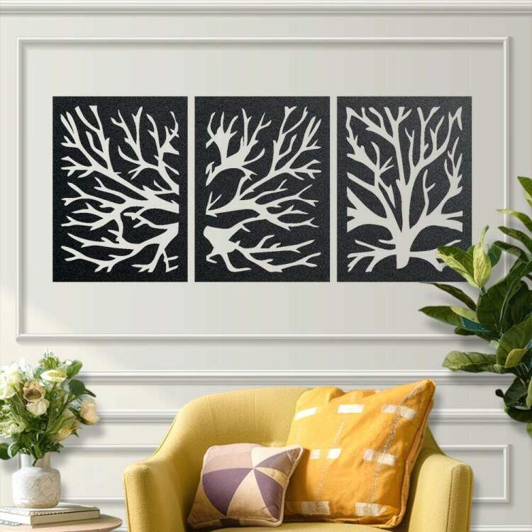 Quadro Decorativo Vazado Abstrato rvore Oriental