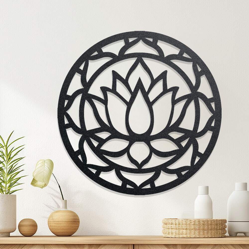 Quadro Decorativo Vazado Mandala Flor de L�tus