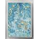 Quadro Decorativo Abstrato M�rmore Azul com Dourado