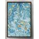 Quadro Decorativo Abstrato M�rmore Azul com Dourado