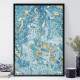 Quadro Decorativo Abstrato M�rmore Azul com Dourado