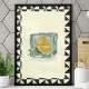Quadro Decorativo Abstrato Cubo de Gelo com Laranja