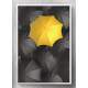 Quadro Decorativo Guarda Chuvas Pretos e Um Amarelo