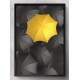 Quadro Decorativo Guarda Chuvas Pretos e Um Amarelo