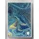 Quadro Decorativo Abstrato Pintura M�rmore Azul com Dourado