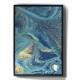 Quadro Decorativo Abstrato Pintura M�rmore Azul com Dourado