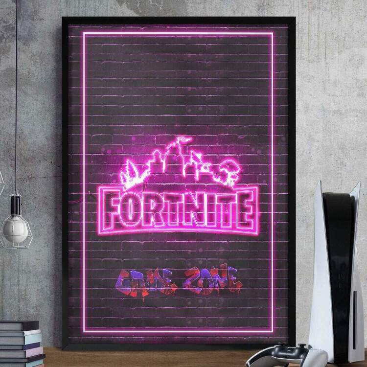 Quadro Decorativo Fortnite de Led em Parede