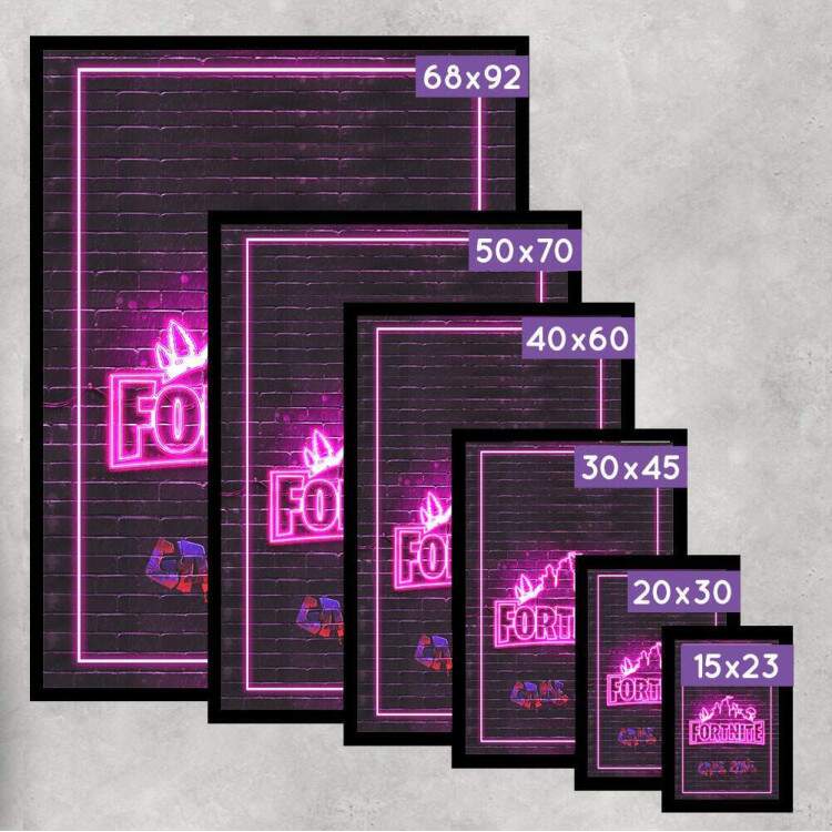 Quadro Decorativo Fortnite de Led em Parede