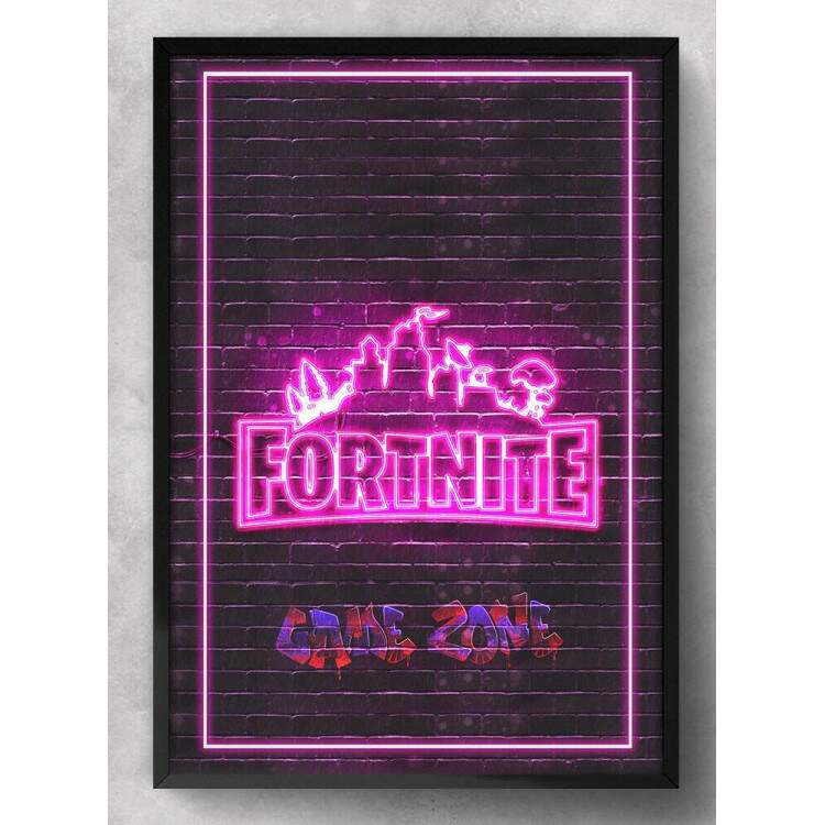 Quadro Decorativo Fortnite de Led em Parede