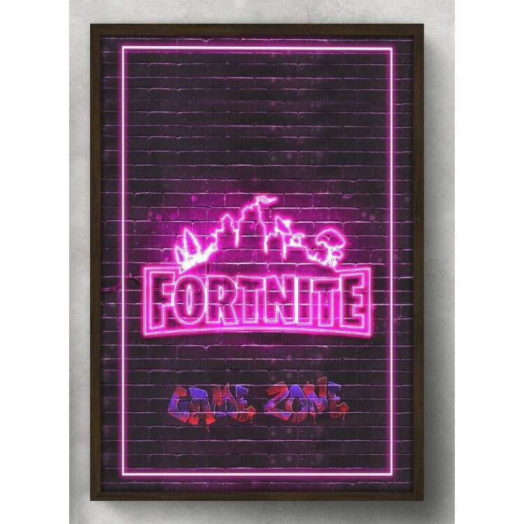 Quadro Decorativo Fortnite de Led em Parede