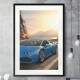 Quadro Decorativo Lamborghini Azul na Estrada