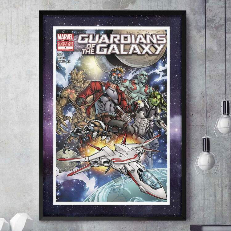 Quadro Decorativo Heris Guardies da Galxia Quadrinhos