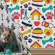 Papel de Parede Coisas de Pets Colorido