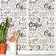 Papel de Parede Coffee Love Preto e Branco